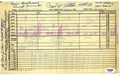 BOCKSCAR CREW MULTI SIGNED WEATHER FORECAST 8/9/1945 PSA DNA AD28582 (D) RARE0