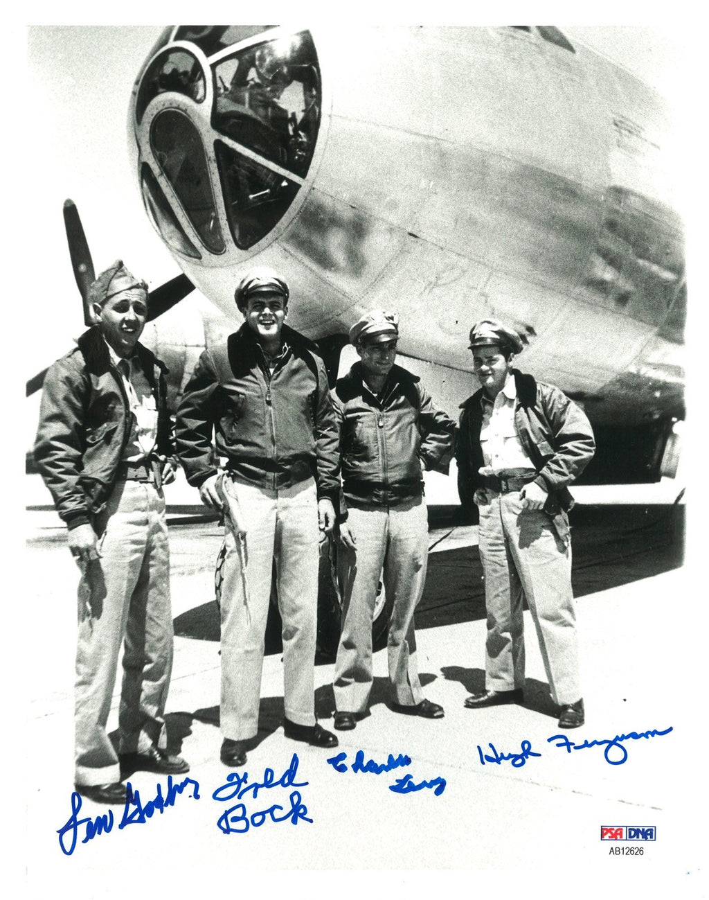 BOCKSCAR C-13 CREW MULTI SIGNED 8X10 PHOTO PSA DNA AB12626 x4 (D) WWII0