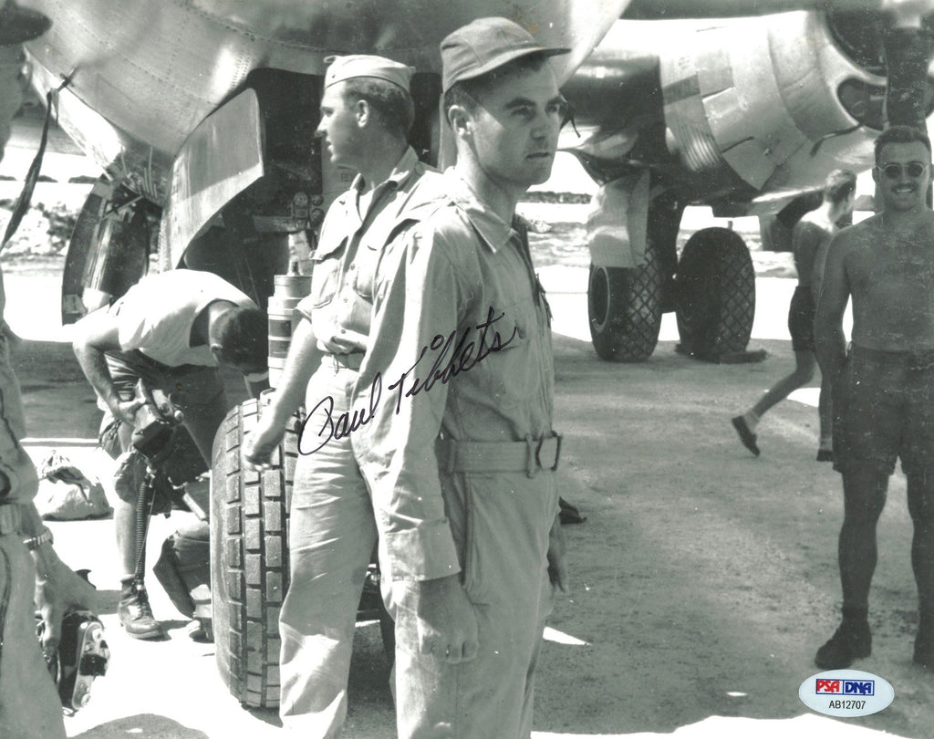 PAUL TIBBETS SIGNED 8X10 PHOTO PSA DNAAB12707 (D) WWII ENOLA GAY PILOT0