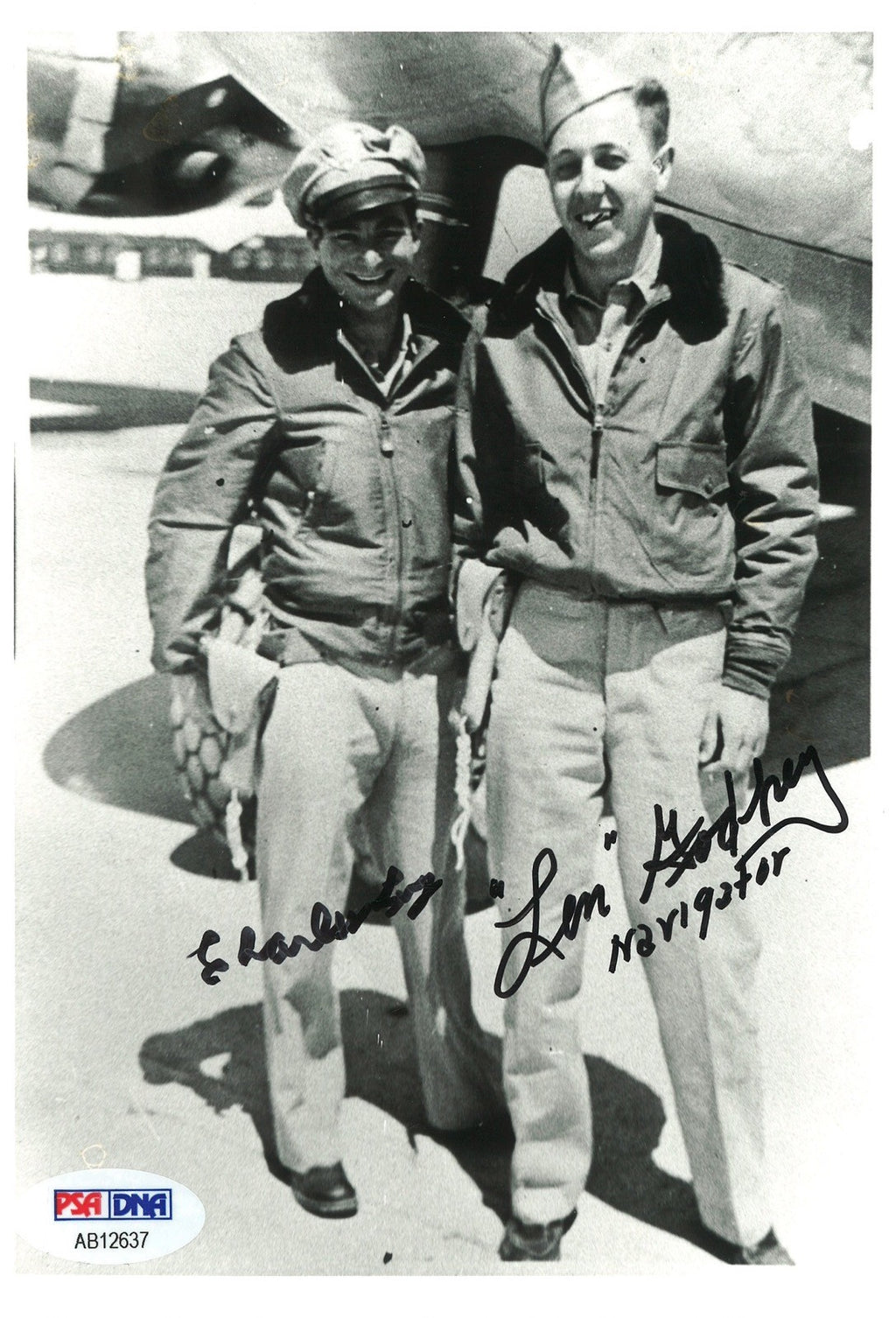 CHARLES LEVY & LEONARD GODFREY SIGNED 5X7 PHOTO BOCKSCAR C13 PSA DNA AB12637 (D)0