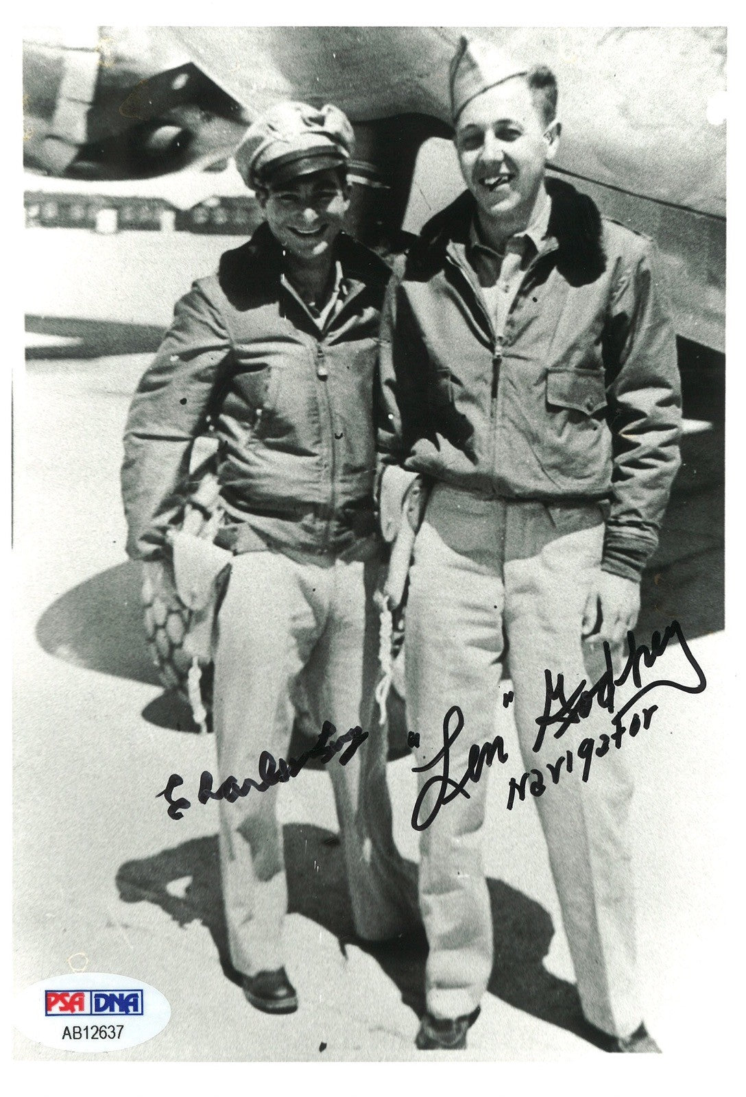 CHARLES LEVY & LEONARD GODFREY SIGNED 5X7 PHOTO BOCKSCAR C13 PSA DNA AB12637 (D)0
