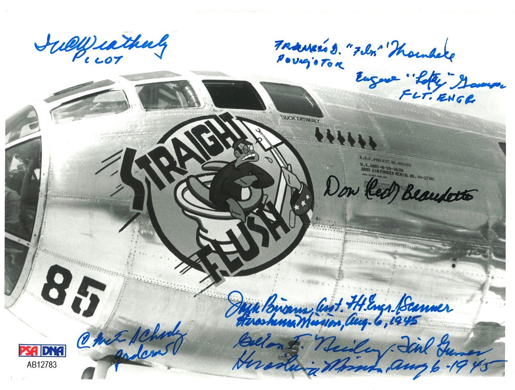 STRAIGHT FLUSH C-11 MULTI SIGNED 5X7 PHOTO PSA DNA AB12783 x70