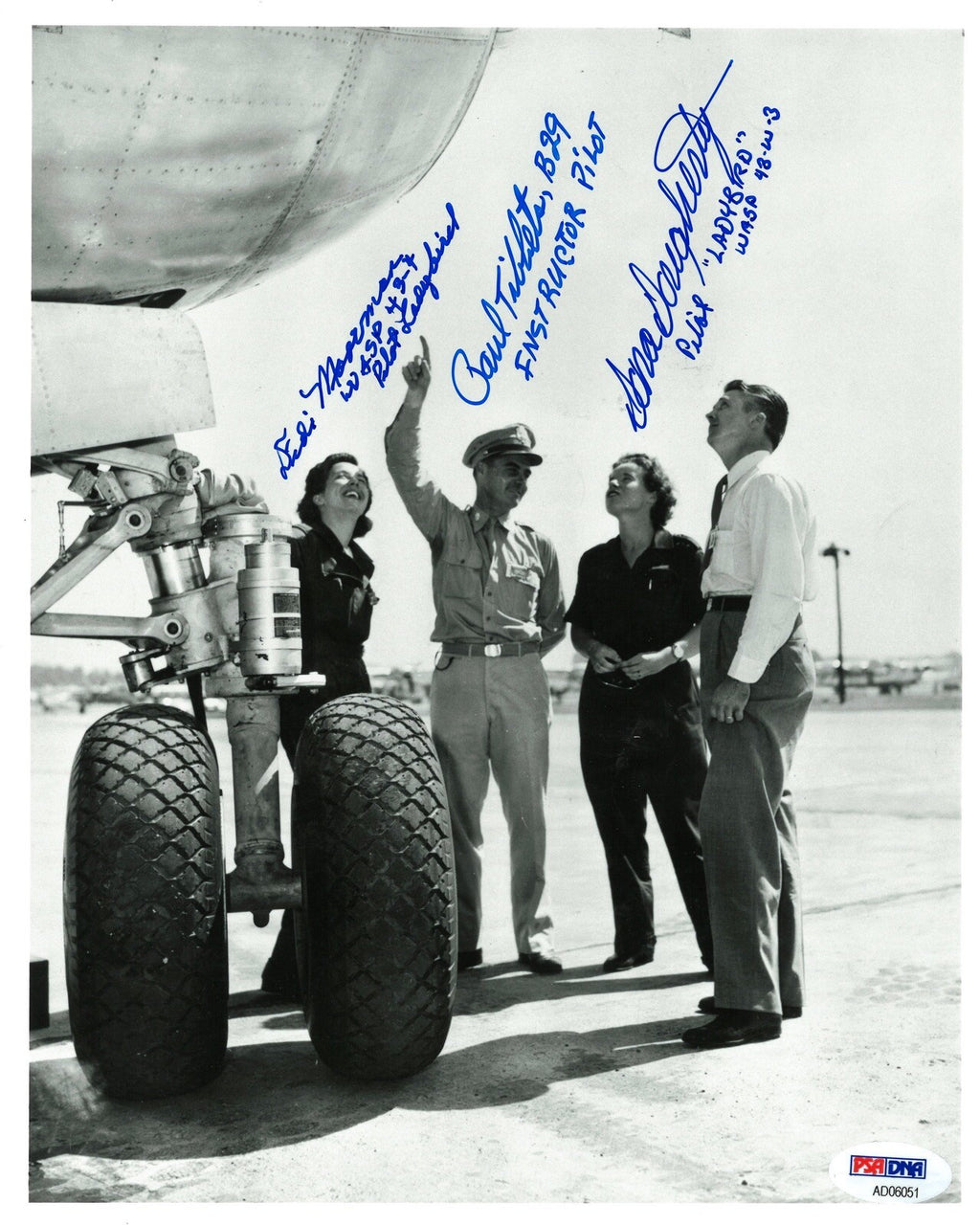 PAUL TIBBETS & WASP PILOTS SIGNED 8X10 PHOTO PSA DNA AD06051 RARE (X3)0