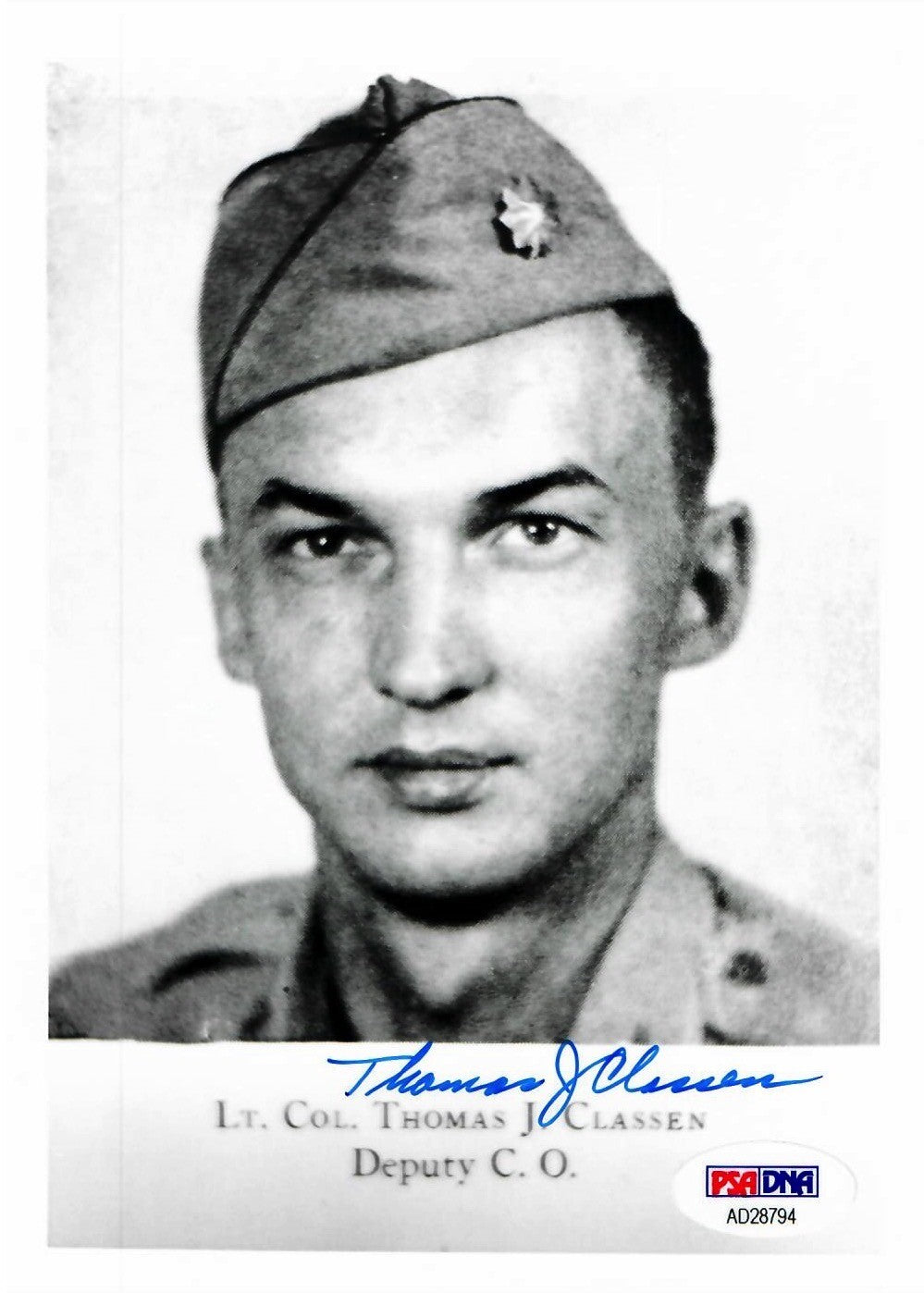 THOMAS CLASSEN SIGNED 5X7 PSA DNA AD28794 509TH COMP GROUP DEPUTY COMMANDER0