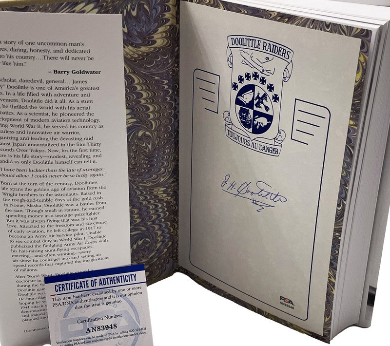 Jimmy Doolittle Signed I Could Never Be So Lucky Book Signature Edition PSA DNA2
