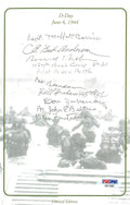 D-Day Veterans Multi Signed Bookplate PSA DNA LOA 8 WWII Veteran Autos0