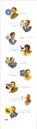 1987 Gathering of Eagles Signed Print PSA DNA LOA Yeager Glenn Anderson0