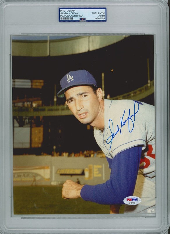 SANDY KOUFAX SIGNED 8X10 PSA AF09199 DODGERS HOF ENCAPSULATED0
