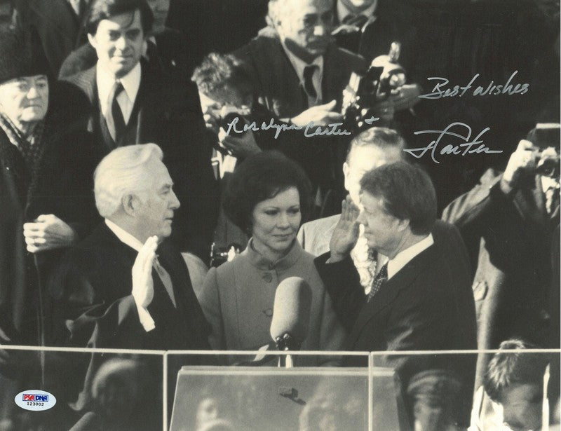 Jimmy Carter Rosalynn Carter Dual Signed Photo PSA DNA President First Lady 020