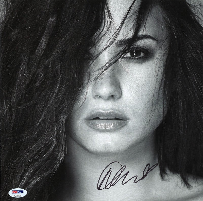 Demi Lovato Signed 11x11 Black & White Photograph PSA DNA LOA Auto0