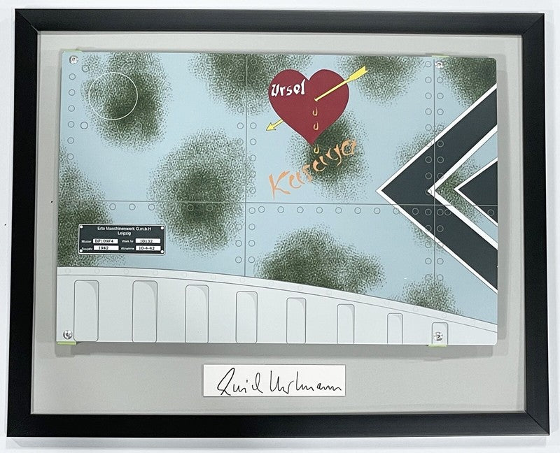 Erich Hartmann Signed 11x14 BF109 Nose Art Display JSA COA German Ace0