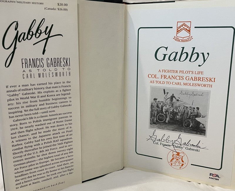 Francis Gabby Gabreski Signed A Pilot's Life Book PSA DNA Authentic Autograph0