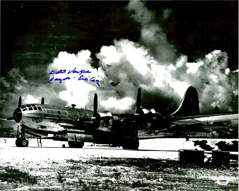 Theodore "Dutch" Van Kirk Signed 16x20 Photo PSA DNA LOA Enola Gay Navigator B0