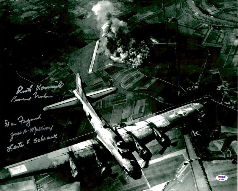 8th Air Force B-17 Veterans Signed 16x20 Photograph PSA DNA LOA WWII x5 Veterans0