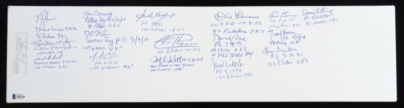 PERFECT GAME WINNERS SIGNED PITCHING RUBBER BAS A62370 KOUFAX HALLADAY 16 AUTOS0