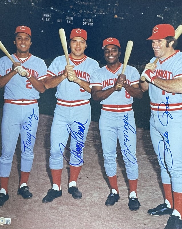 BIG RED MACHINE MULTI SIGNED 16X20 BAS AB16777 ROSE PEREZ MORGAN BENCH 0