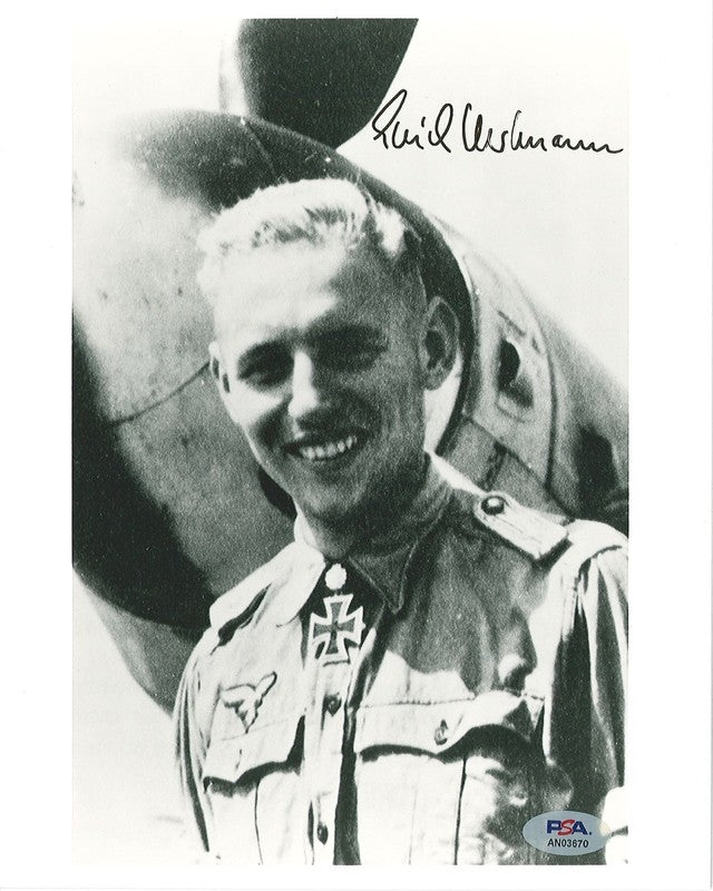 Erich Hartmann Signed 8x10 Photograph WWII Fighter Ace PSA DNA LOA Pose C0