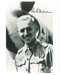 Erich Hartmann Signed 8x10 Photograph WWII Fighter Ace PSA DNA LOA Pose C0