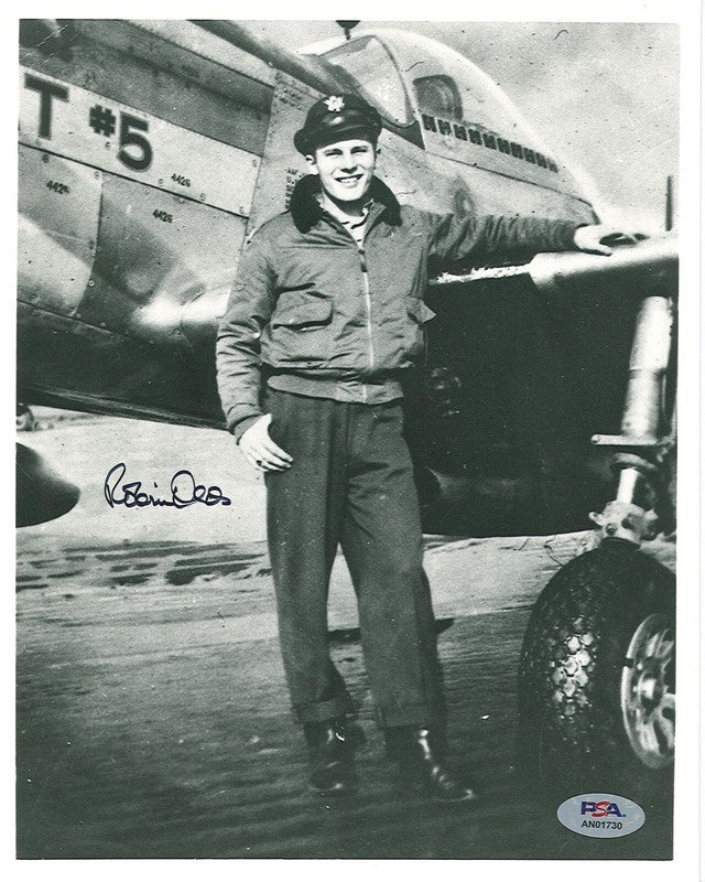 ROBIN OLDS SIGNED 8X10 PHOTOGRAPH PSA DNA (D) WWII ACE 17V0