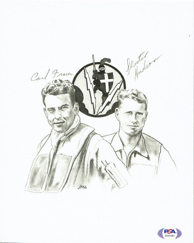 Carl Fraser & Skeeter Hudson Dual Signed 8x10 Print PSA DNA LOA0