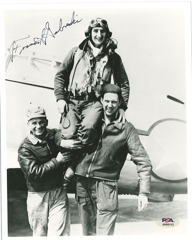 FRANCIS GABBY GABRESKI SIGNED 8X10 PSA DNA (D) WWII ACE 34.5V0