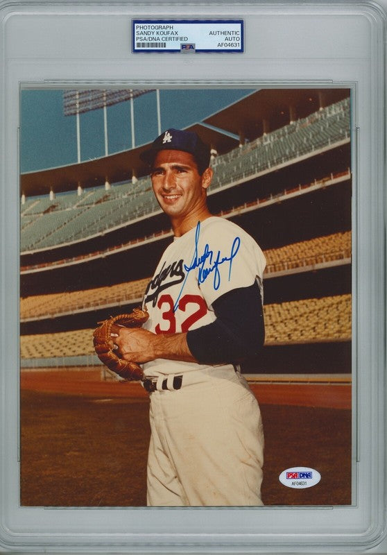 SANDY KOUFAX SIGNED 8X10 PSA AF04631 DODGERS HOF ENCAPSULATED0