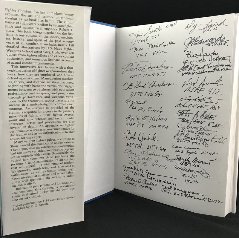 Fighter Combat Signed Book 65 Ace Autographs PSA DNA LOA Yeager Olds Rall0