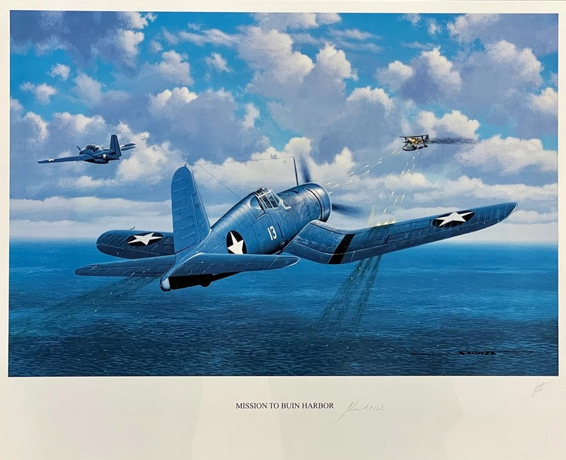Kenneth Walsh Medal of Honor Ace Signed Mission To Buin Harbor Corsair0