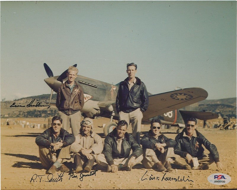 LAUGHLIN SMITH JERNSTEDT SHILLING SIGNED 8X10 PSA AN00100 (D) AVG FLYING TIGERS0