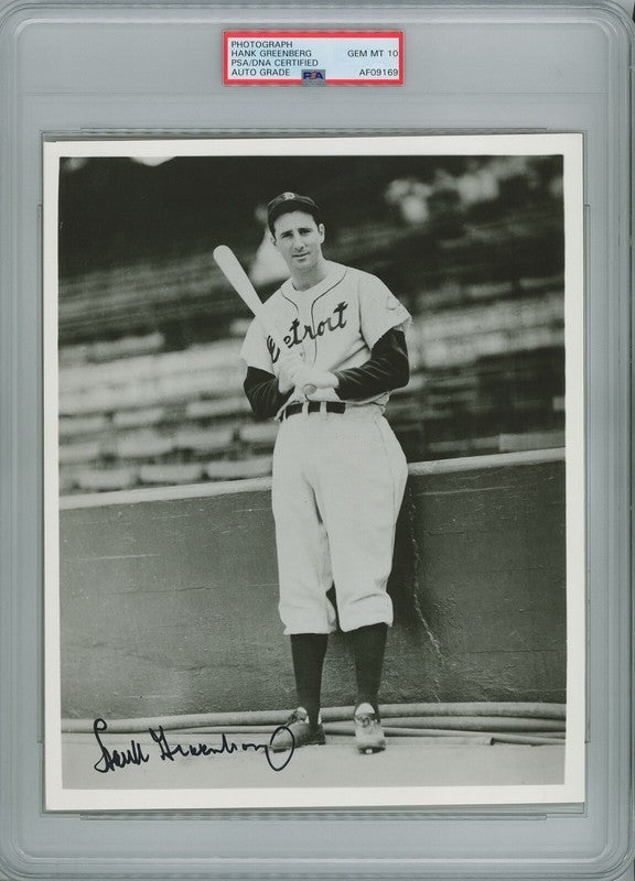 HANK GREENBERG SIGNED 8X10 PSA DNA AF09169 (D) GEM MINT 10 AUTO0