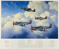 Bud Anderson Bill Overstreet Signed Fallen Comrades Print 357th FG P-51 WWII0