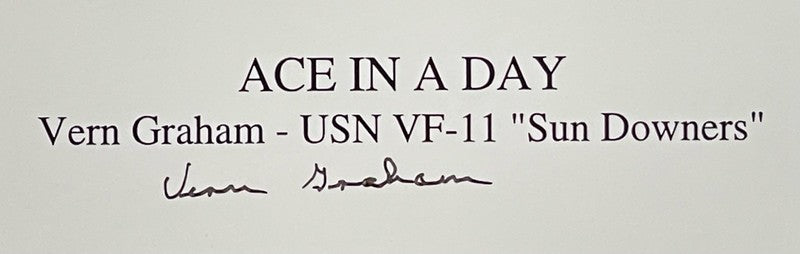 Vern Graham VF-11 Navy Ace Signed Ace In A Day Stan Stokes Print1