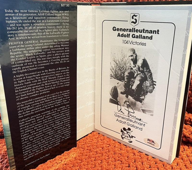 Adolf Galland Autographed Fighter General Signature Edition Book PSA DNA0