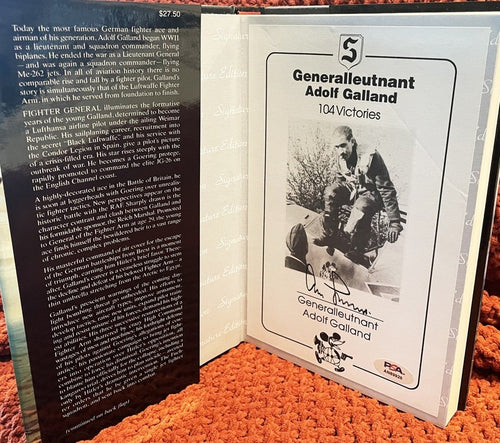 Adolf Galland Autographed Fighter General Signature Edition Book PSA DNA0