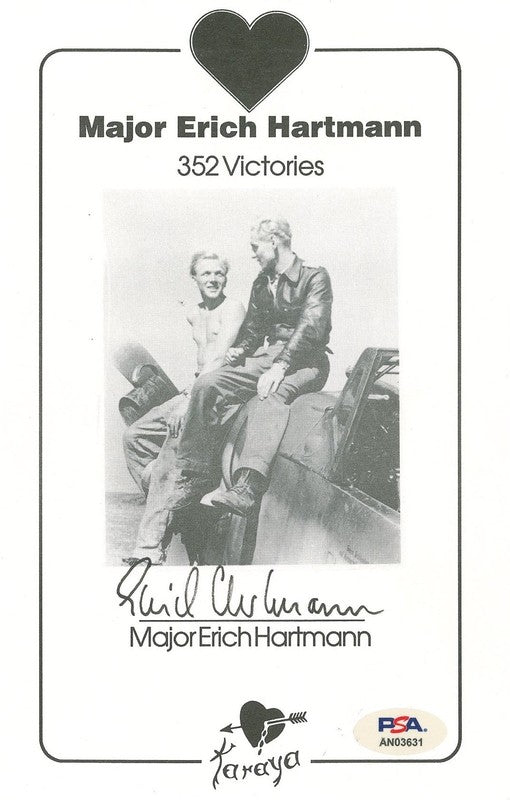 Erich Hartmann Signed Bookplate PSA DNA LOA WWII German Ace 352 Victories0