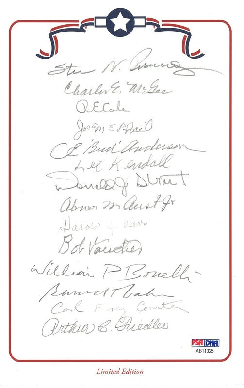 WWII Distinguished Flying Cross Recipients Signed Bookplate PSA DNA 13 Autos0