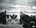 WWII D-Day Invasion Signed 11x14 Photograph 7 Veterans PSA DNA LOA0