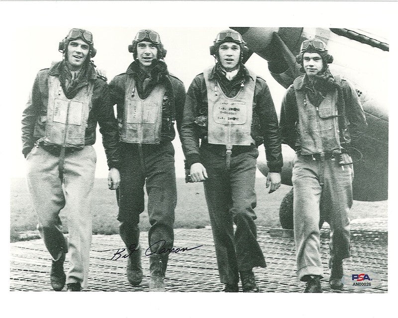 LEONARD KIT CARSON SIGNED 8X10 (D) PSA DNA WWII ACE 18.5V 357TH FG ACE0