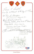 Iwo Jima Veterans Signed Bookplate PSA DNA LOA 5 WWII Veteran Autos0