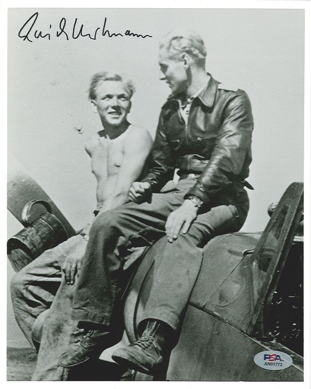 Erich Hartmann Signed 8x10 Photograph WWII Fighter Ace PSA DNA LOA Pose B0