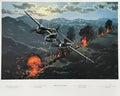 Milton Adams Bill Harris Signed Moonlighting Print Stan Stokes P-38 Lightning0