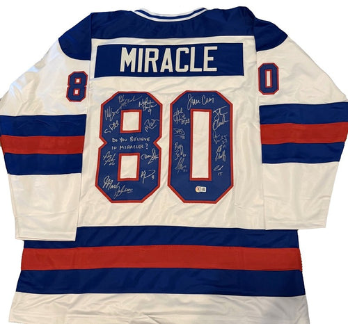 1980 US OLYMPIC HOCKEY TEAM SIGNED JERSEY BAS MIRACLE ON ICE X18 W/ INSC0