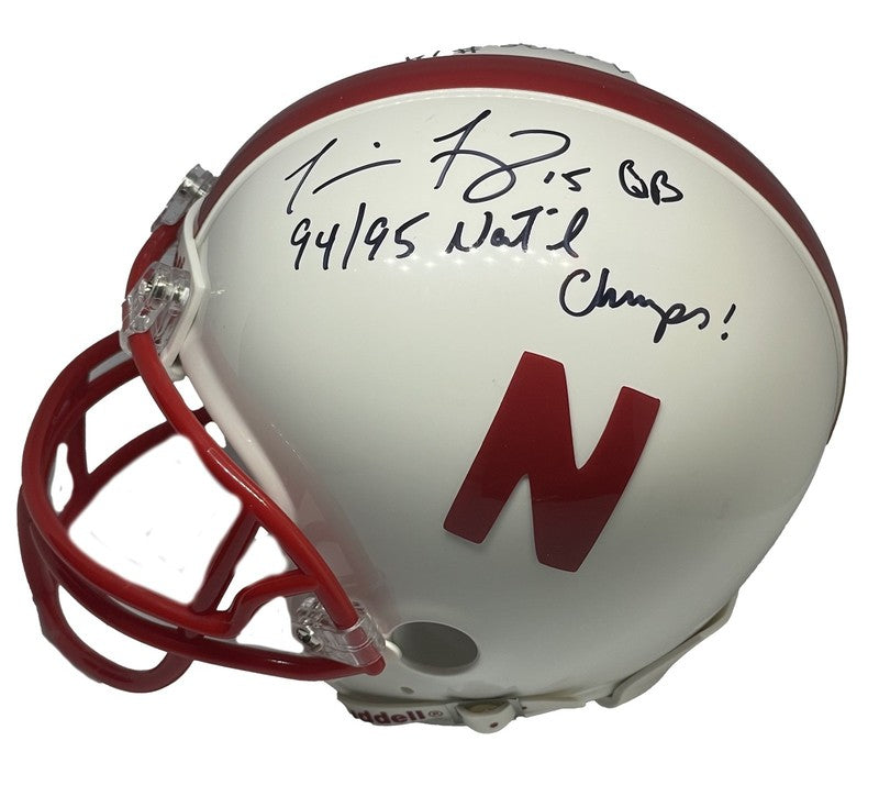 TOMMIE FRAZIER JERRY TAGGE DUAL SIGNED MINI HELMET PSA HUSKERS BACK TO BACK QBS0