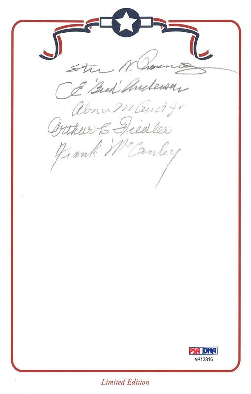 WWII American Fighter Aces Signed Bookplate PSA DNA LOA 5 Autos0