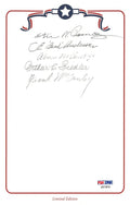 WWII American Fighter Aces Signed Bookplate PSA DNA LOA 5 Autos0
