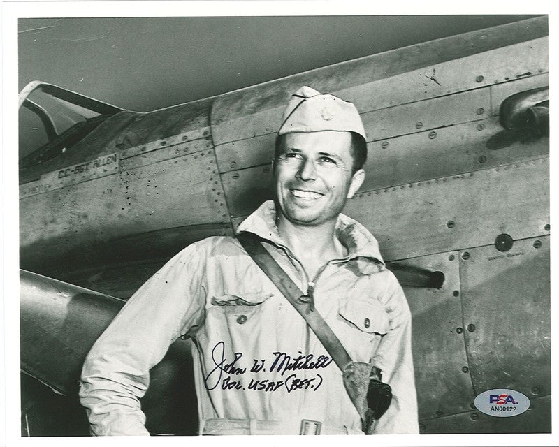 JOHN MITCHELL SIGNED 8X10 (D) PSA DNA WWII ACE 11V YAMAMATO MISSION0