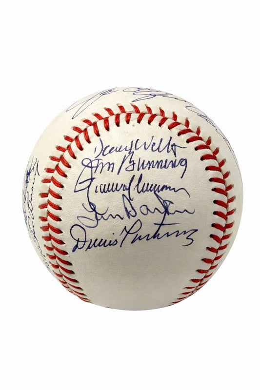 PERFECT GAME MULTI SIGNED BASEBALL BAS A62493 17 AUTOS HUNTER KOUFAX HALLADAY4