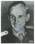 Erich Hartmann Signed 8x10 Photograph WWII Fighter Ace PSA DNA LOA Pose A0