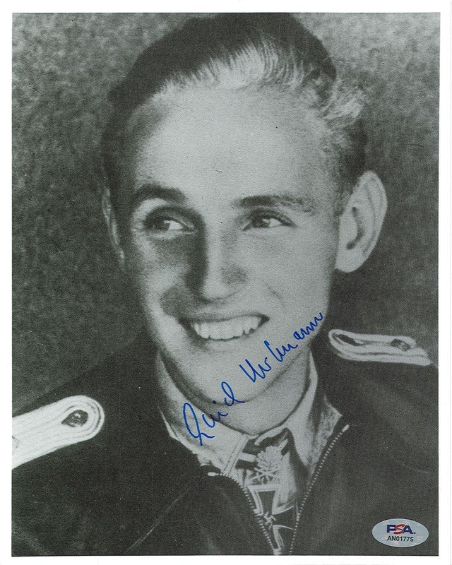 Erich Hartmann Signed 8x10 Photograph WWII Fighter Ace PSA DNA LOA Pose A0