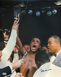 MUHAMMAD ALI SIGNED 16X20 PSA DNA ARMS IN AIR GOAT I092020